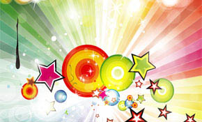 Coloreful Stars In Shinning Graphic